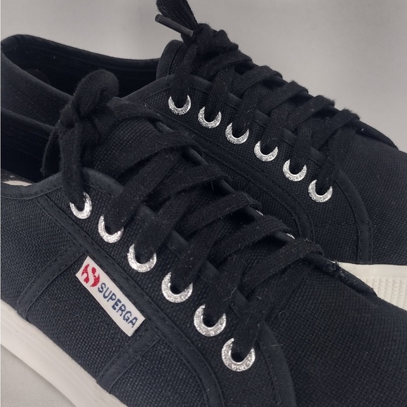 Superga Men's Black Canvas Sneakers size 9.5 pre owned Exellent condition - Picture 13 of 13